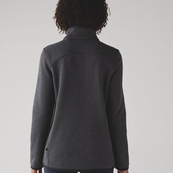 Lululemon Its Fleecing Cold Jacket - 8 Heathered Black / Black - Picture 2 of 8